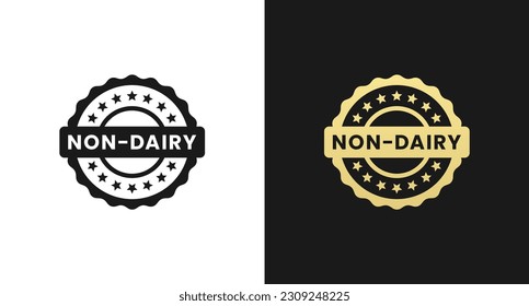 Non Dairy label or Non Dairy stamp vector isolated in flat style. Best Non Dairy label vector for product packaging design element. Non Dairy stamp for packaging design element.