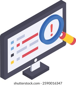 non destructive inspection isometric Concept, code walkthrough Vector Icon Design, Software and web development symbol, Computer Programming and Coding stock illustration