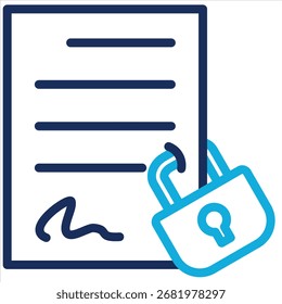 Elemento del icono del Acuerdo de la no divulgación para el diseño