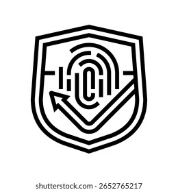 non fingerprint line icon vector. non fingerprint sign. isolated contour symbol black illustration