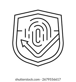 Icono de línea sin huella digital. Vector sin huella digital. Ilustración negra de contorno aislado