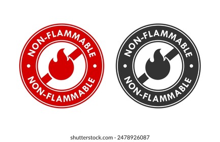 Non flammable badge design template illustration