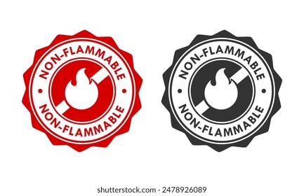 Non flammable badge design template illustration