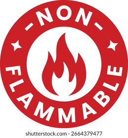 Símbolo de aviso de segurança de material não inflamável