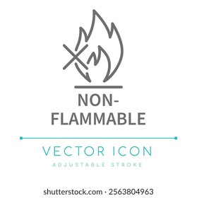 Non Flammable Product Line Icon, Candle Symbols, Material Icons