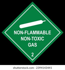 Non flammable non toxic gas sign vector illustration, toxic gases symbol,  Dangerous goods placards class 2 sign. Non-flammable gas sign isolated