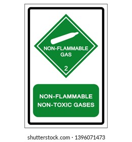 Non Flammable Non Toxic Gases Symbol Sign ,Vector Illustration, Isolate On White Background Label .EPS10 