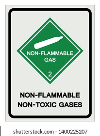 Non Flammable Non Toxic Gases Symbol Sign ,Vector Illustration, Isolate On White Background Label .EPS10