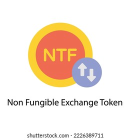Non Fungible Exchange Token vector Flat  Icons. Simple stock illustration