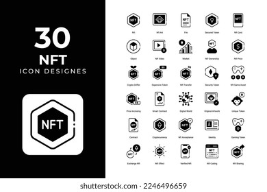 non fungible token icons set