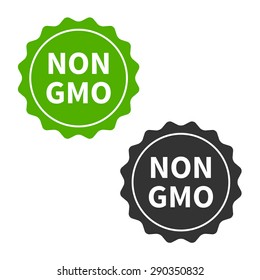 Non GMO Free Food Packaging Seal Or Sticker Flat Icon