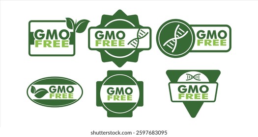 Non GMO or GMO Free icon label sticker for safety, food, beverages, and agricultural products.