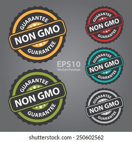 Nicht-Gmo-Garantie auf blauen Jahrgang, Retro-Aufkleber, Abzeichen, Symbol, Stempel, Vektorformat