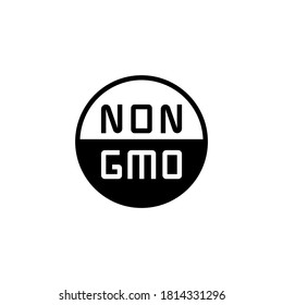 Non GMO Icon in black flat glyph, filled style isolated on white background