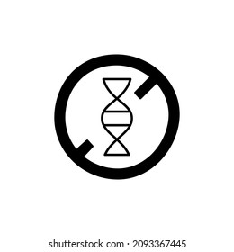 Non GMO Icon in black flat glyph, filled style isolated on white background