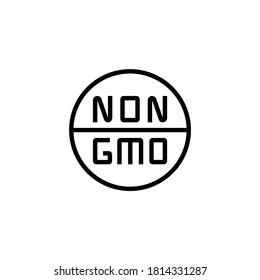 Non GMO Icon  in black line style icon, style isolated on white background