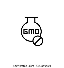 Non GMO Icon  in black line style icon, style isolated on white background