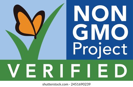 Non GMO Icon Vector. Food Certified Standard Label Non GMO Project Verified