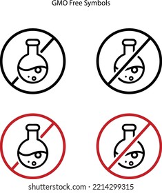 Non Gmo icons, Only Natural Organic Product Line Icon. No Genetically Modified Sign. Organic Free Gmo Logo. Leaf Sign Healthy Vegan Bio Food.