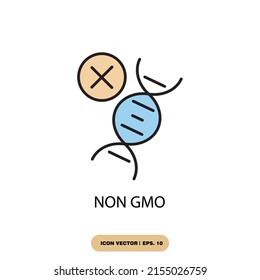 non gmo icons  symbol vector elements for infographic web