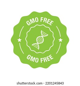 Non GMO label. GMO free icon. Healthy food concept. No GMO design elements for tags, product package. Vector illustration