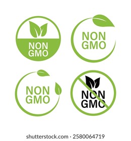 NON GMO Label Set Vector Design.