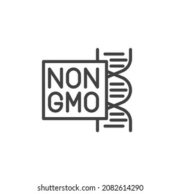 Non GMO line icon. linear style sign for mobile concept and web design. GMO free outline vector icon. Symbol, logo illustration. Vector graphics