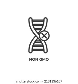non gmo line icon. linear style sign for mobile concept and web design. Outline vector icon. Symbol, logo illustration. Vector graphics