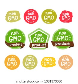 Non gmo product icon, isolated vector set