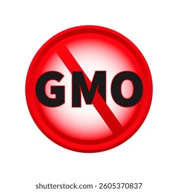 Non GMO red icon on white background