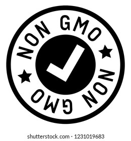 non gmo stamp on white background. Sign, label, sticker.