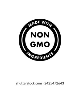 Non GMO sticker, emblem or label. Organic and bio product. Vector icon.