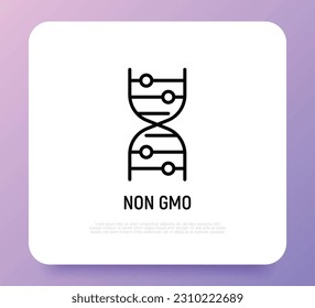 Non GMO symbol. Thin line icon for organic food, beauty product. Modern vector illustration.