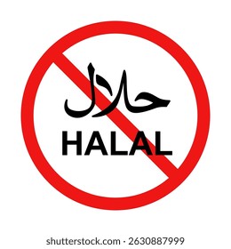 Non Halal Sign on White Background