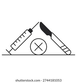 Non Invasive Method Icon, Non Invasive Therapy Icon, Minimally Invasive Procedure Illustration, Pain-Free Treatment Graphic, Safe Medical Technique Design, Gentle Healthcare Solution Artwork, vector