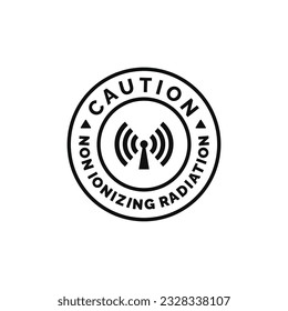 Non ionizing radiation caution warning symbol design vector