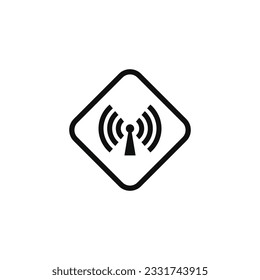 Non ionizing radiation caution warning symbol design vector
