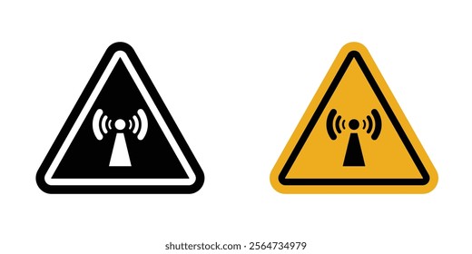 Non ionizing radiation hazard sign vectors in flat syle