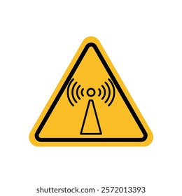 Non ionizing radiation hazard sign in yellow color