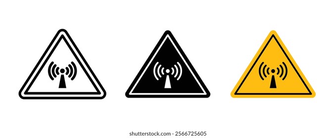 Non ionizing radiation hazard signs vector collection pack