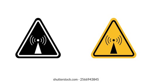 Non ionizing radiation hazard signs. vector signs set