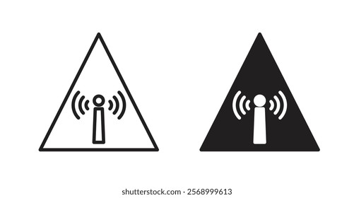 Non ionizing radiation hazard signs set vector graphics designs