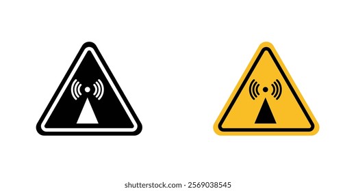 Non ionizing radiation hazard signs vector graphic pack