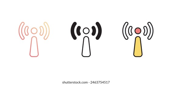 Nicht ionisierende Strahlung Icon Design mit weißem Hintergrund Stock Illustration