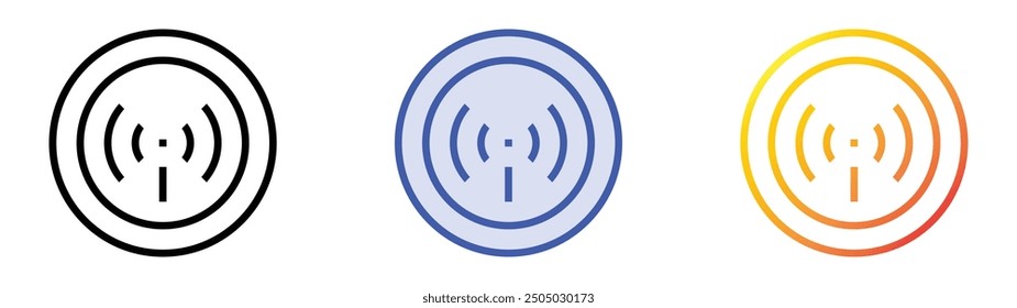 non ionizing radiation icon. Linear, Blue Fill and Gradient Style Design Isolated On White Background