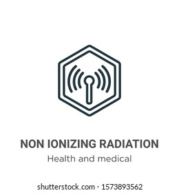 Non ionizing radiation outline vector icon. Thin line black non ionizing radiation icon, flat vector simple element illustration from editable health and medical concept isolated on white background