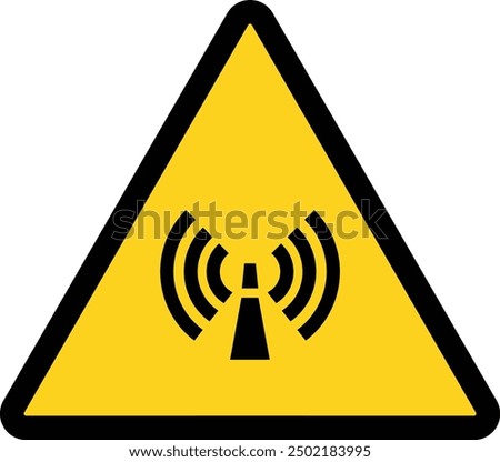Non Ionizing Radiation symbol, Radiation hazard indicating, non-ionizing radiation, Radiation Exposure Alert, Warning radio frequency hazards, Attention. Danger zone