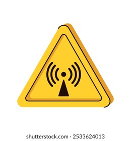 Non ionizing triangle symbol. Hand draw, vector flat illustration.