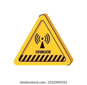 Non ionizing triangle symbol. Hand draw, vector flat illustration.