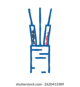 non metallic sheathed wire cable doodle icon sketch vector. non metallic sheathed wire cable sign. isolated symbol illustration
